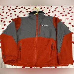 Columbia Youth Orange and Gray Full Zip Jacket! Sz 14-16!